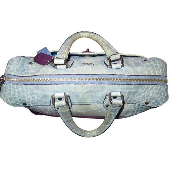 SOLD Coach Rhyder Limited Edition rare dusty blue Croc Embossed Denim Leather - Picture 6 of 16